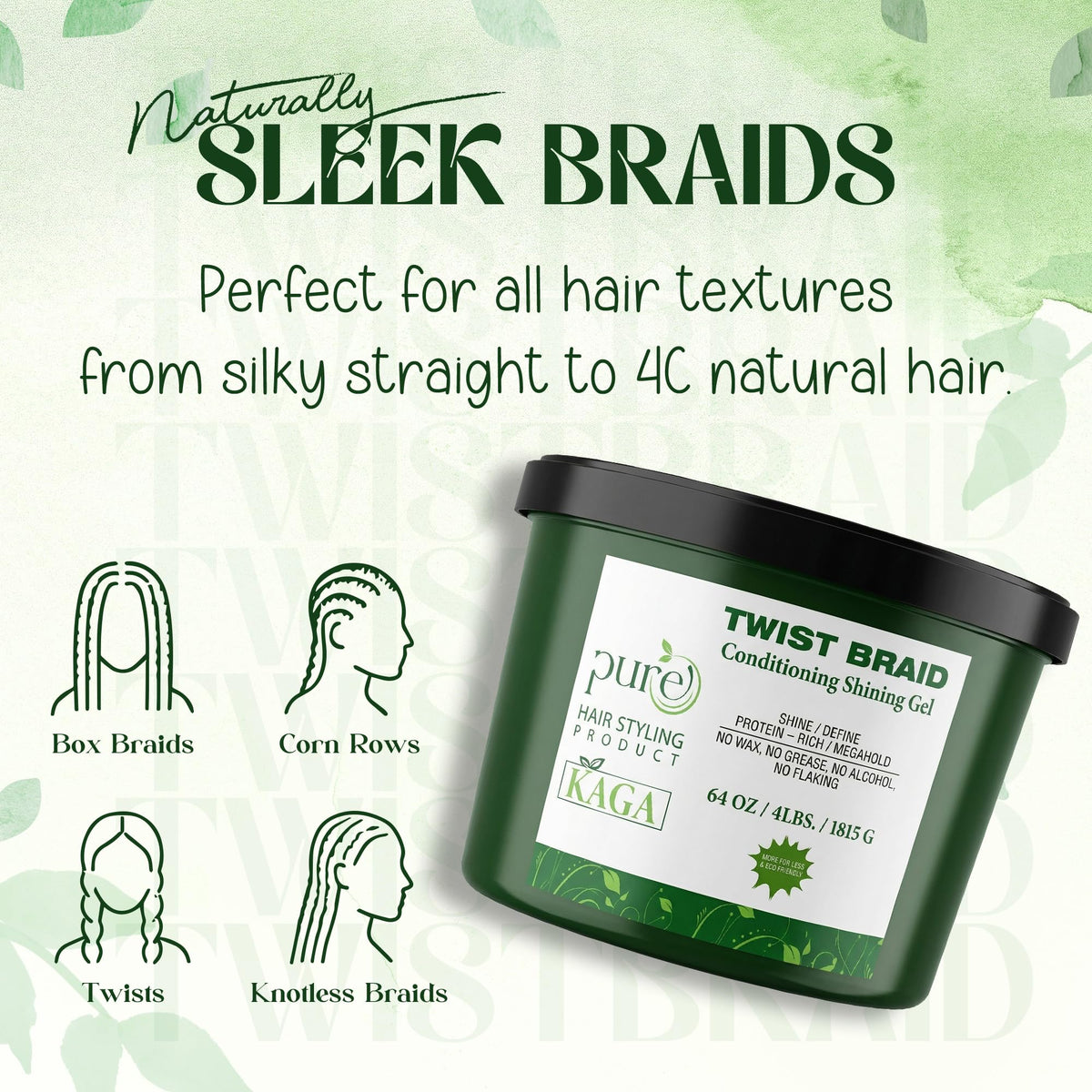 KAGA sleek edges styled with gel highlighting polished, shiny finish