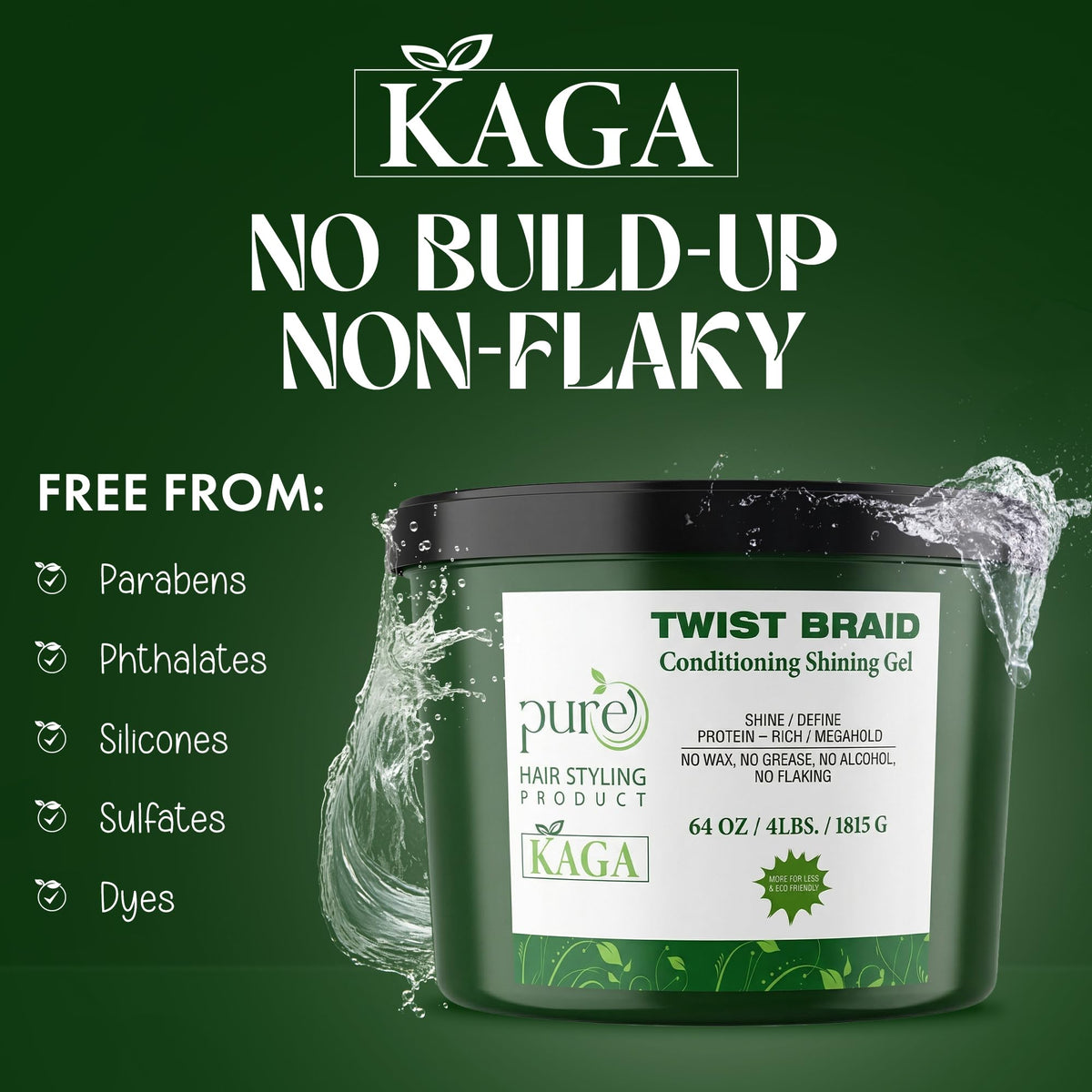 KAGA stylist applying gel to braids showing strong hold during styling