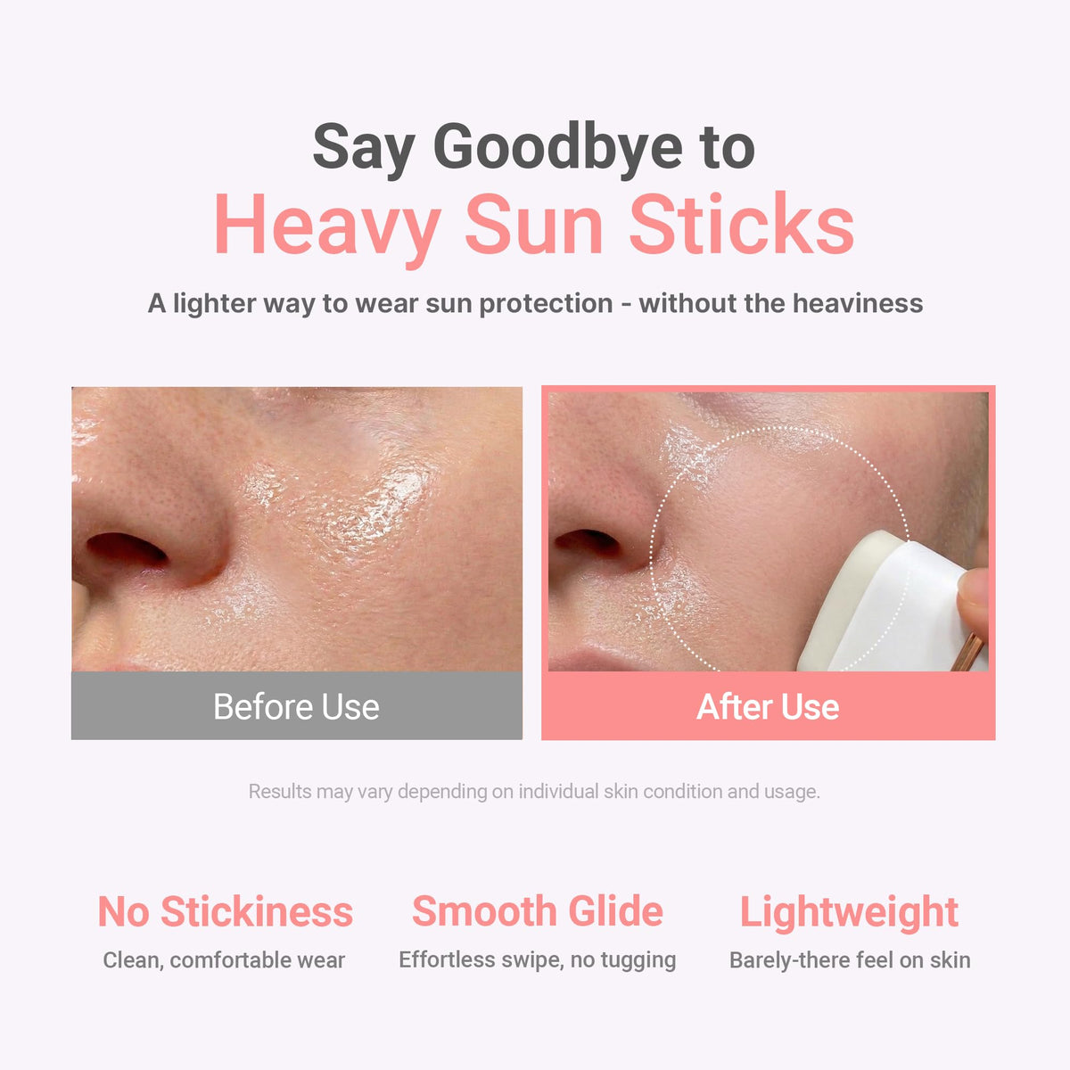 KAHI sun stick water splash demonstrating waterproof, sweat-resistant benefit