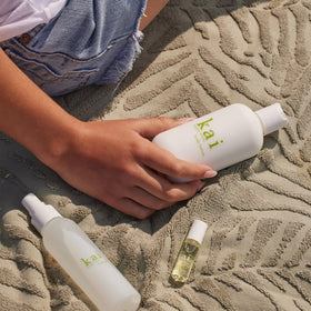 kai lotion texture on skin close-up illustrating lightweight, non-greasy nourishment