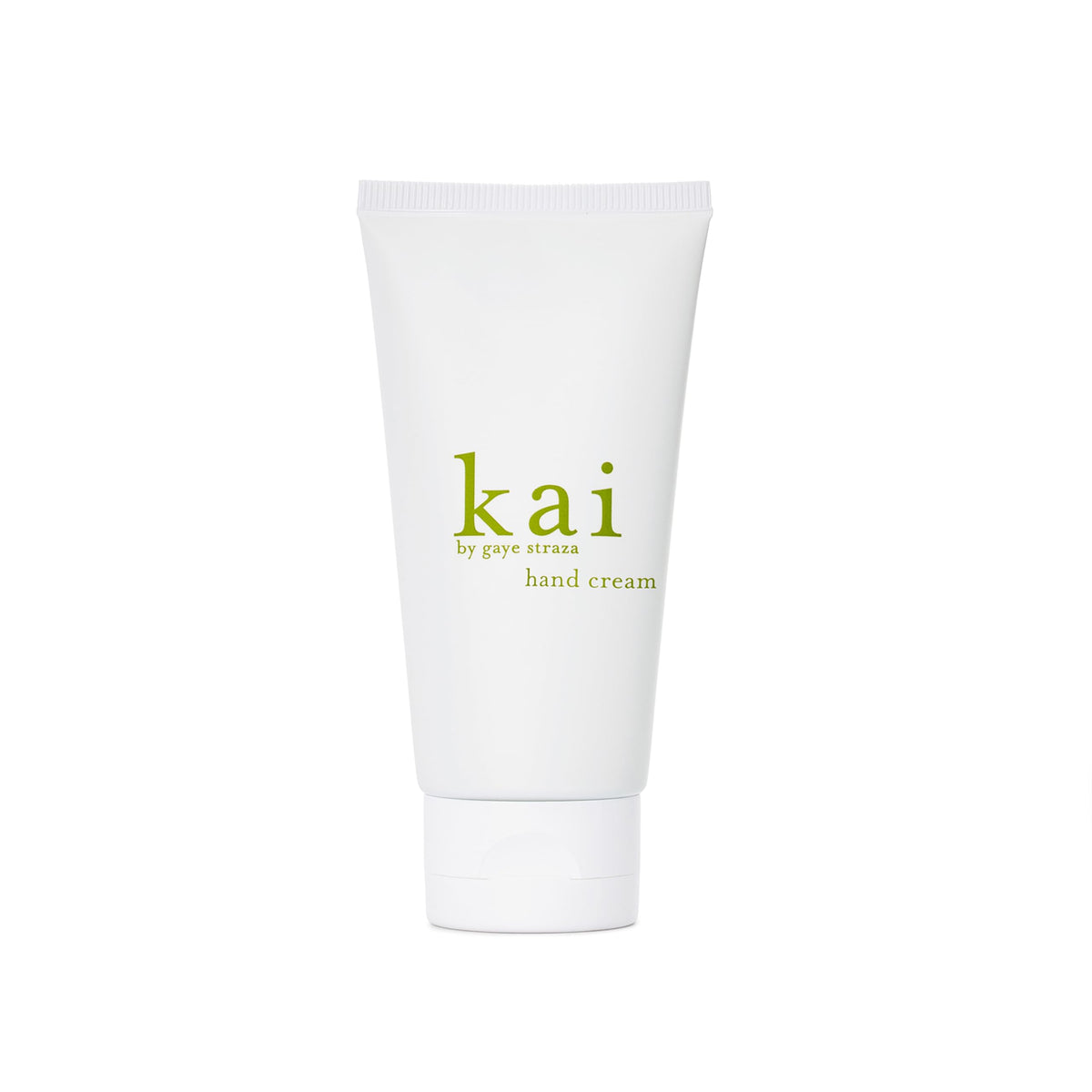 kai hand cream front tube showing travel-size packaging and floral label for easy carry