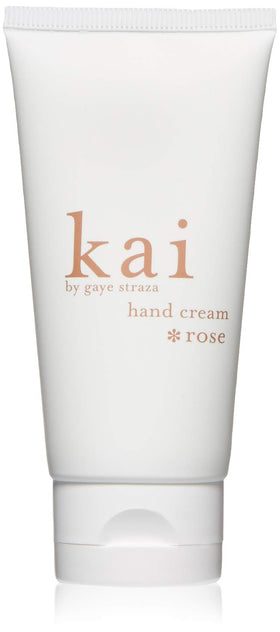 kai hand cream front tube showing size and rose label for easy travel use