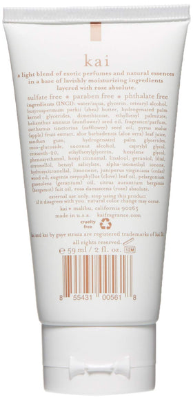 kai hand cream texture closeup with cream swatch illustrating smooth absorption