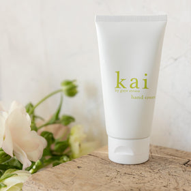 kai hand cream cream texture closeup highlighting shea butter richness and smooth absorption