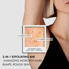kaia naturals takesumi bright being applied to underarm to reduce bumps