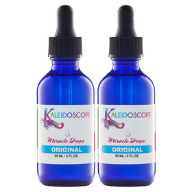 Kaleidoscope bottle front view showing packaging and quick-absorbing benefit