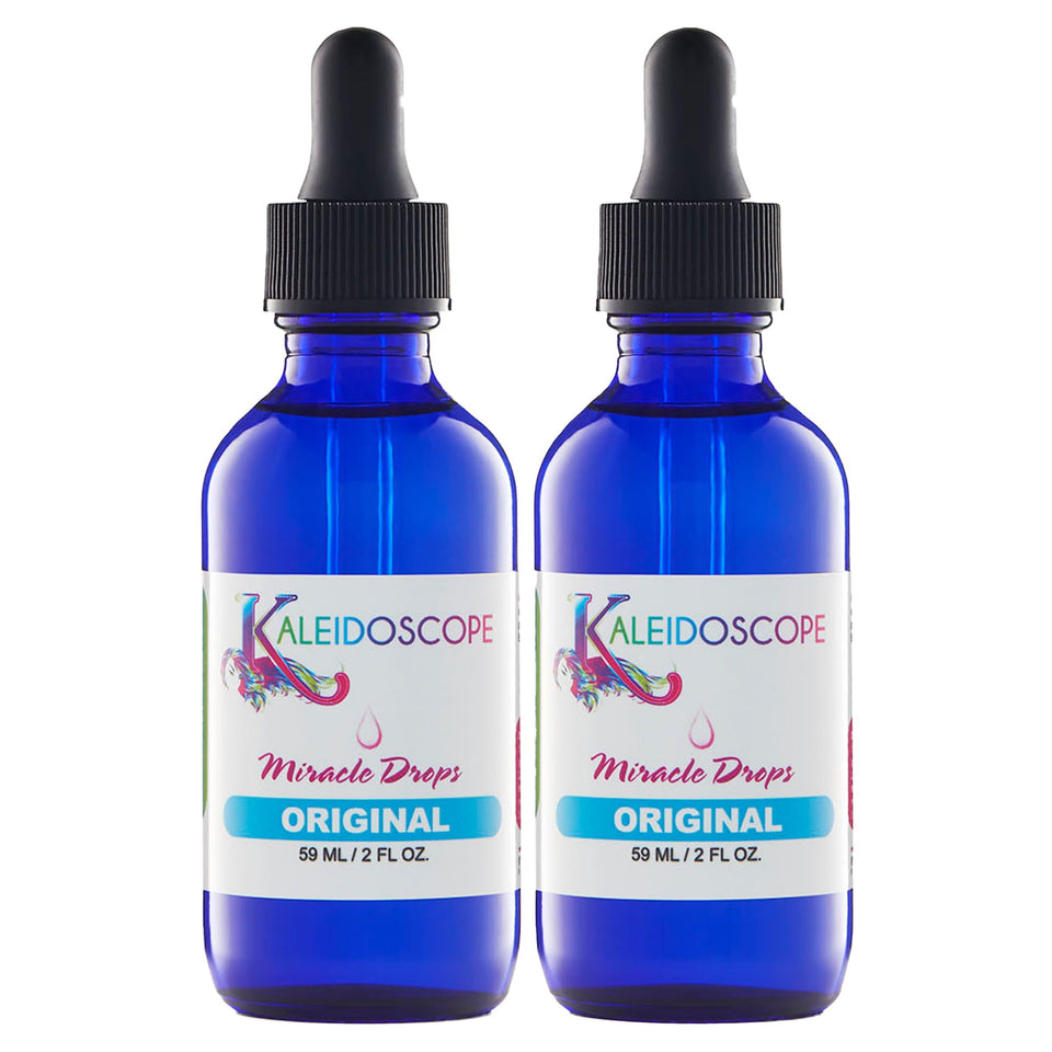 Kaleidoscope bottle front view showing packaging and quick-absorbing benefit