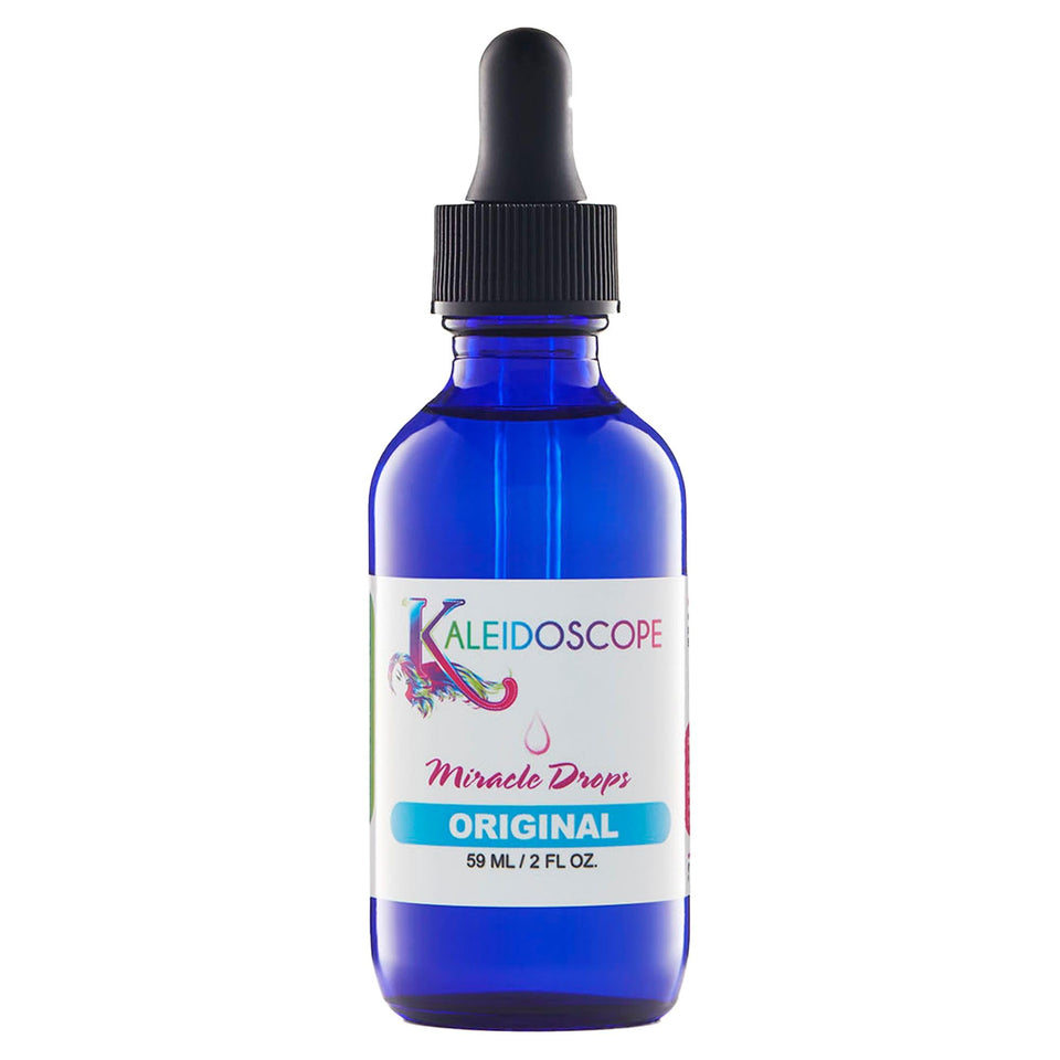 Kaleidoscope Miracle Drops front bottle showing label and 2oz size for travel-friendly use