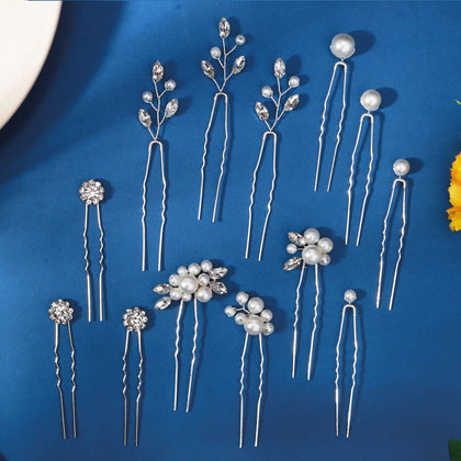 KALOLIA front display showing 13 bridal hair pins and elegant presentation
