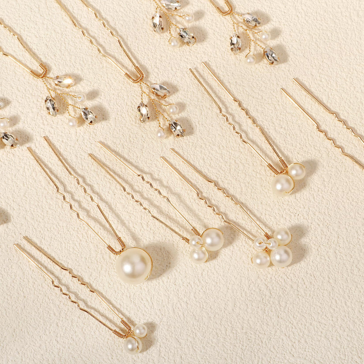 KALOLIA pins inserted in a bridal bun demonstrating secure decorative hold