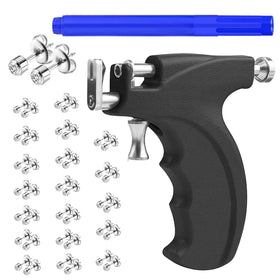 kamija front view of piercing gun showing durable stainless steel construction and ergonomic grip
