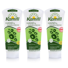 Kamill front packaging showing three tubes and product benefit