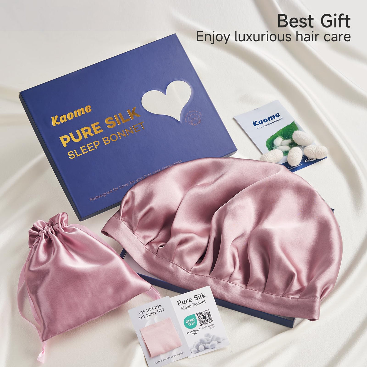 Kaome travel-ready bonnet packed in bag showing compact convenience for trips