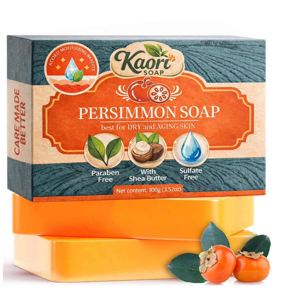 Kaori Soap front packaging showing bar and branding with clean benefit