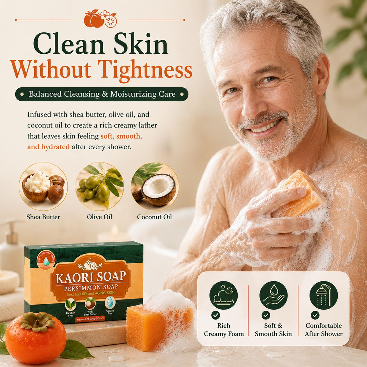Kaori Soap resealable travel box packed in toiletry bag for fresh-on-the-go benefit