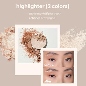 Kara Beauty on model with natural brows illustrating soft definition