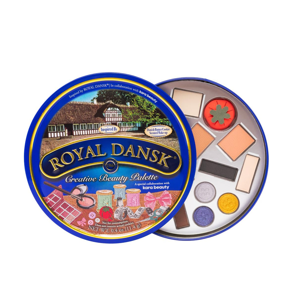 Kara Beauty front tin packaging showing festive collectible and gift appeal