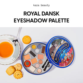 Kara Beauty open cookie tin palette with 14 shades visible for versatile looks