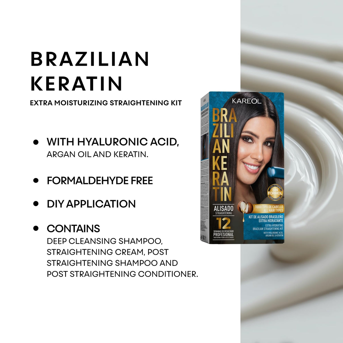 Kareol arranged argan oil and hyaluronic acid elements illustrating hydration