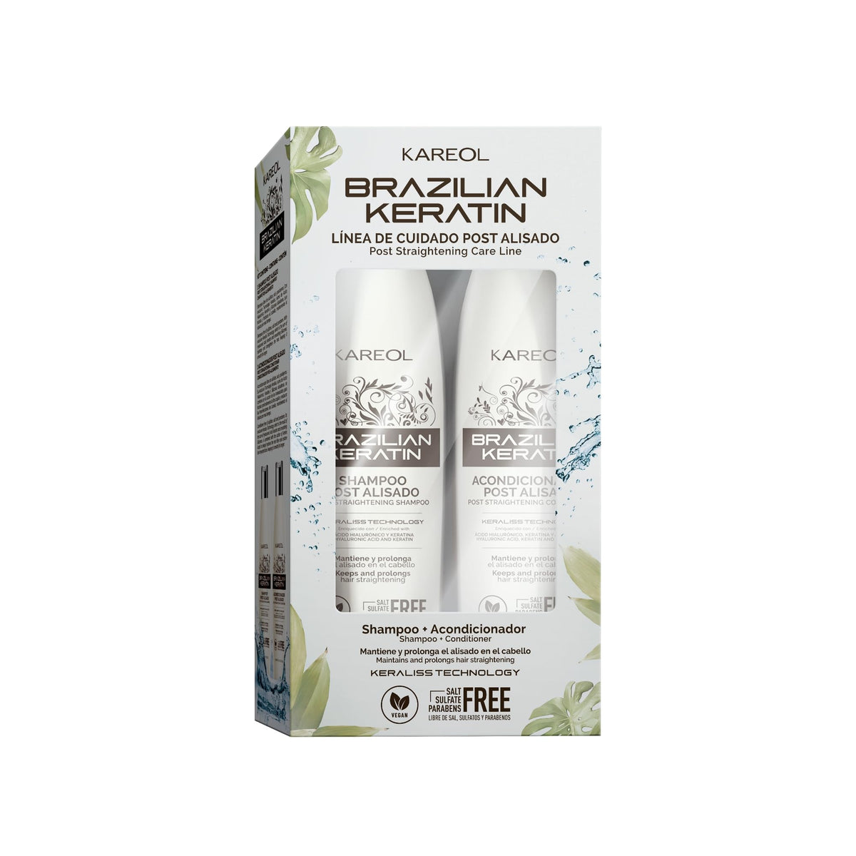 Kareol kit front packaging showing complete post-straightening system benefit