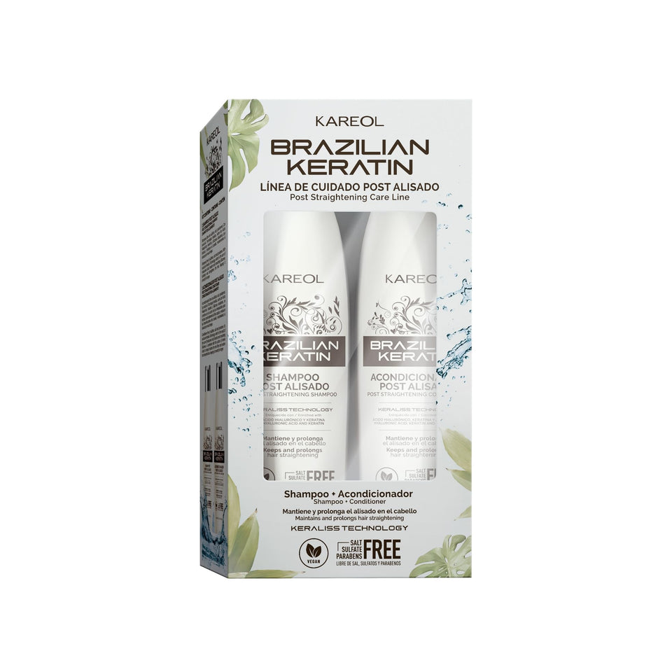 Kareol kit front packaging showing complete post-straightening system benefit
