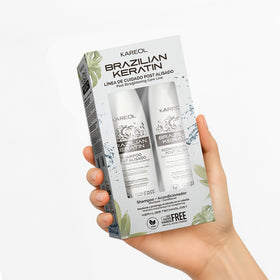 Kareol size scale with hand showing product scale and travel-friendly benefit