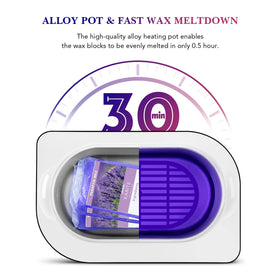 Karite alloy heating pot close-up highlighting fast, even wax melt performance