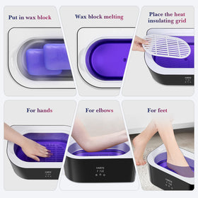 KARITE melted paraffin wax in a bath pot ready for simple at-home use