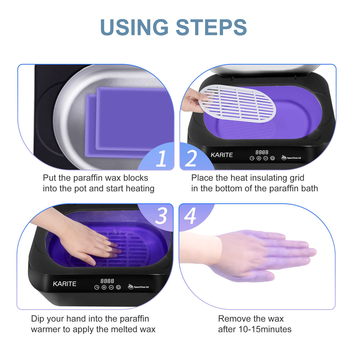 Karite control panel and display showing precision temperature control and easy operation