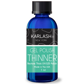 Karlash thinner dropper adding precise drops into gel polish to restore smooth application