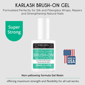 Karlash glue in use placing a press-on nail demonstrating secure hold and quick set benefit