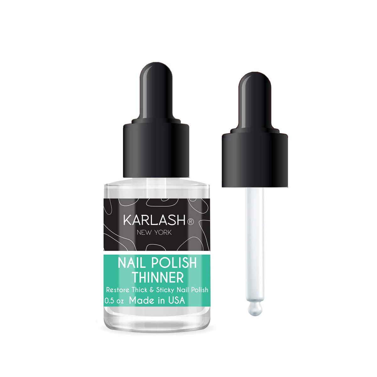 Karlash thinner front packaging showing label and 0.5 oz size, preserves polish quality
