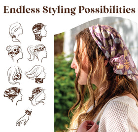 Karma bee headband flat-lay beside everyday items showing true scale