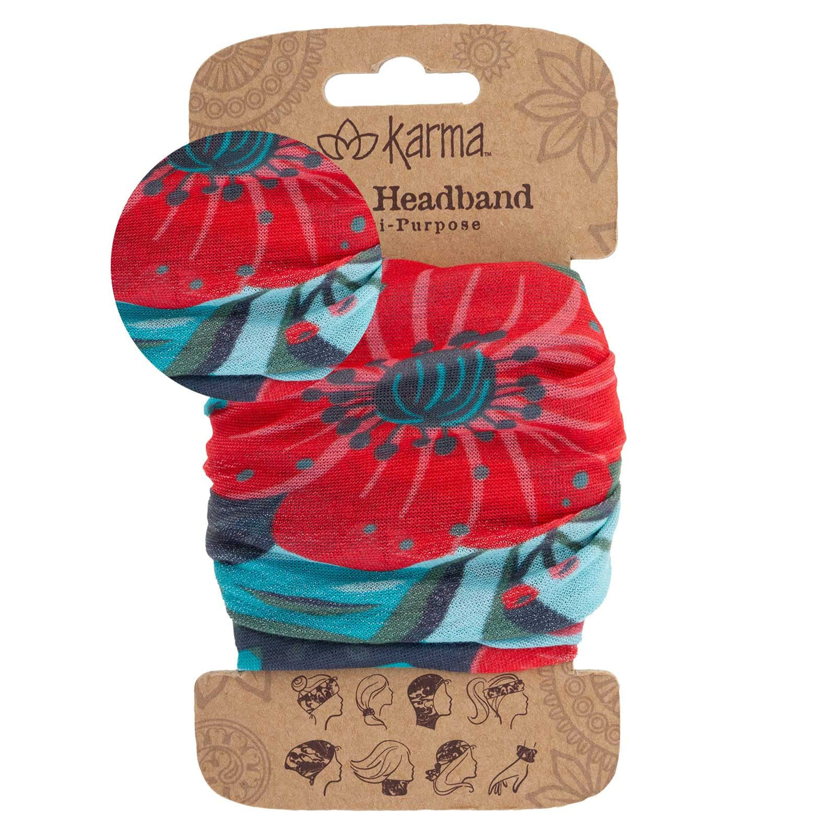 Karma bee headband wrapped on wrist as accessory showing versatility