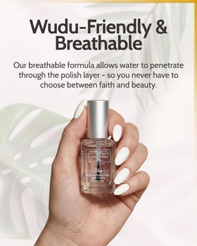 karma organic Anastasia size comparison with hand showing travel-friendly bottle