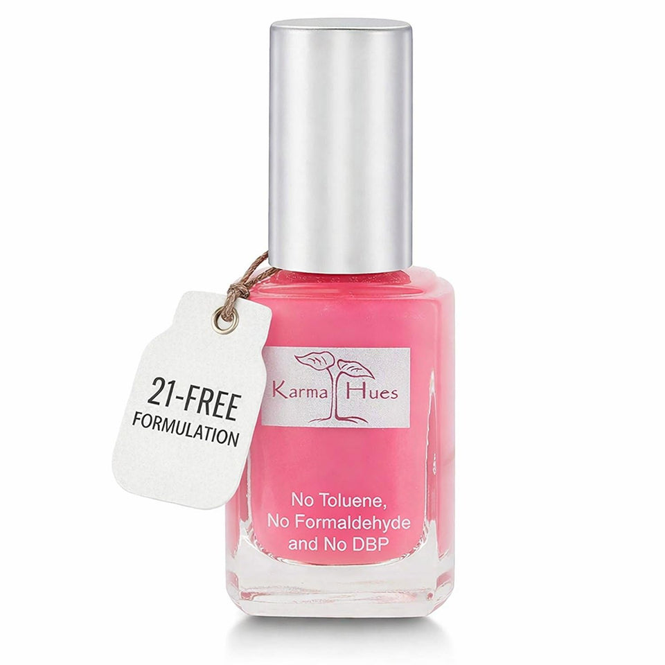 Karma Organic front bottle showing Beachy Chic color and eco packaging benefit