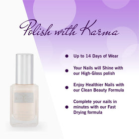 karma organic label detail highlighting ingredients and eco-friendly packaging benefit