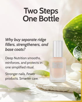 karma organic bottle in hand to show true 0.47 fl oz scale and portability