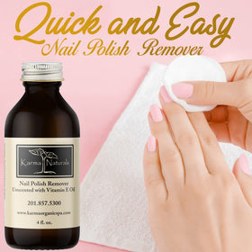 karma organic close-up of remover liquid texture highlighting oil base, shows moisturizing action