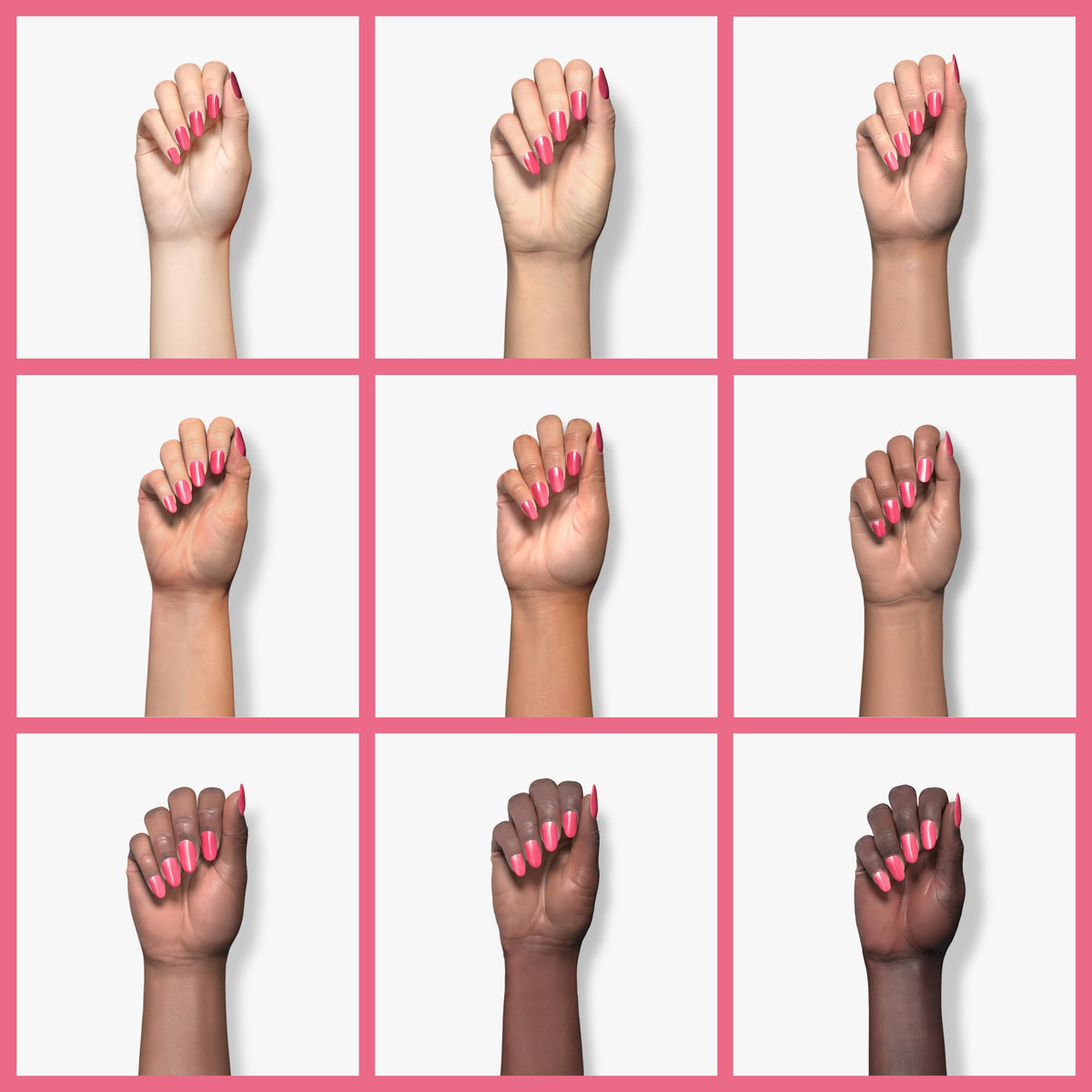Karma Organic color swatch on fingers showing true shade and chip resistance benefit