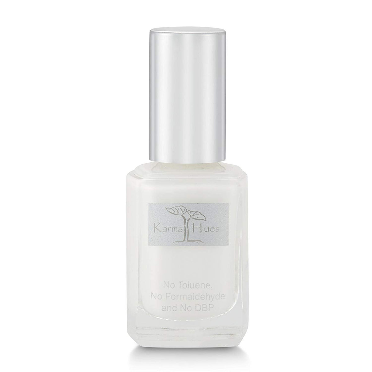 karma organic bottle front view showing clean white French shade and eco packaging benefit