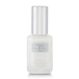karma organic bottle front view showing clean white French shade and eco packaging benefit