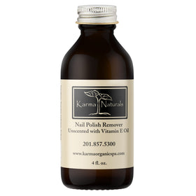 karma organic front bottle 4 fl oz showing label and glass packaging, conveys eco-friendly benefit
