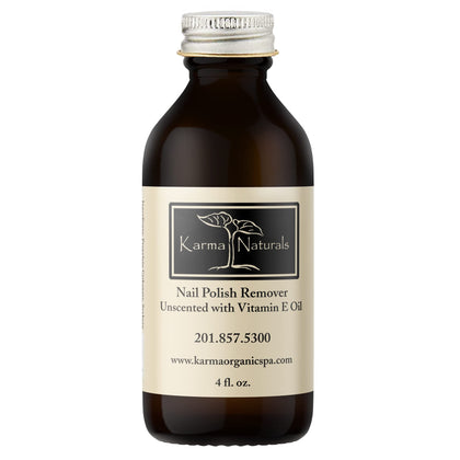 karma organic front bottle 4 fl oz showing label and glass packaging, conveys eco-friendly benefit