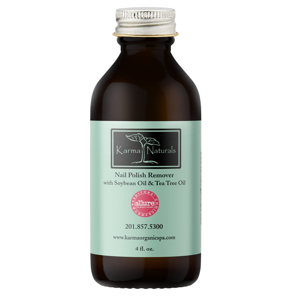 karma organic front packaging showing bottle and label, promotes gentle removal