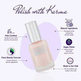 karma organic ingredient label highlighting 21-free and vitamin benefits
