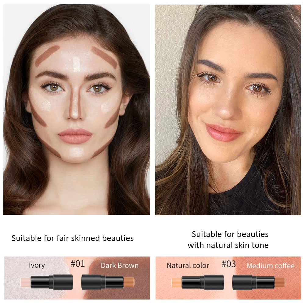 KARNAR contour stick in use on cheek demonstrating quick sculpting and natural definition