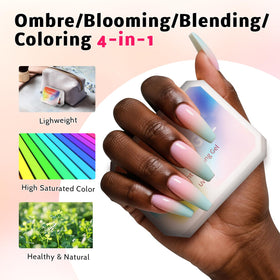 Karroy brush painting detail creating fine floral lines and precise nail art