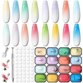 Karroy front packaging showing 16 gel color pots and brand name for vibrant options