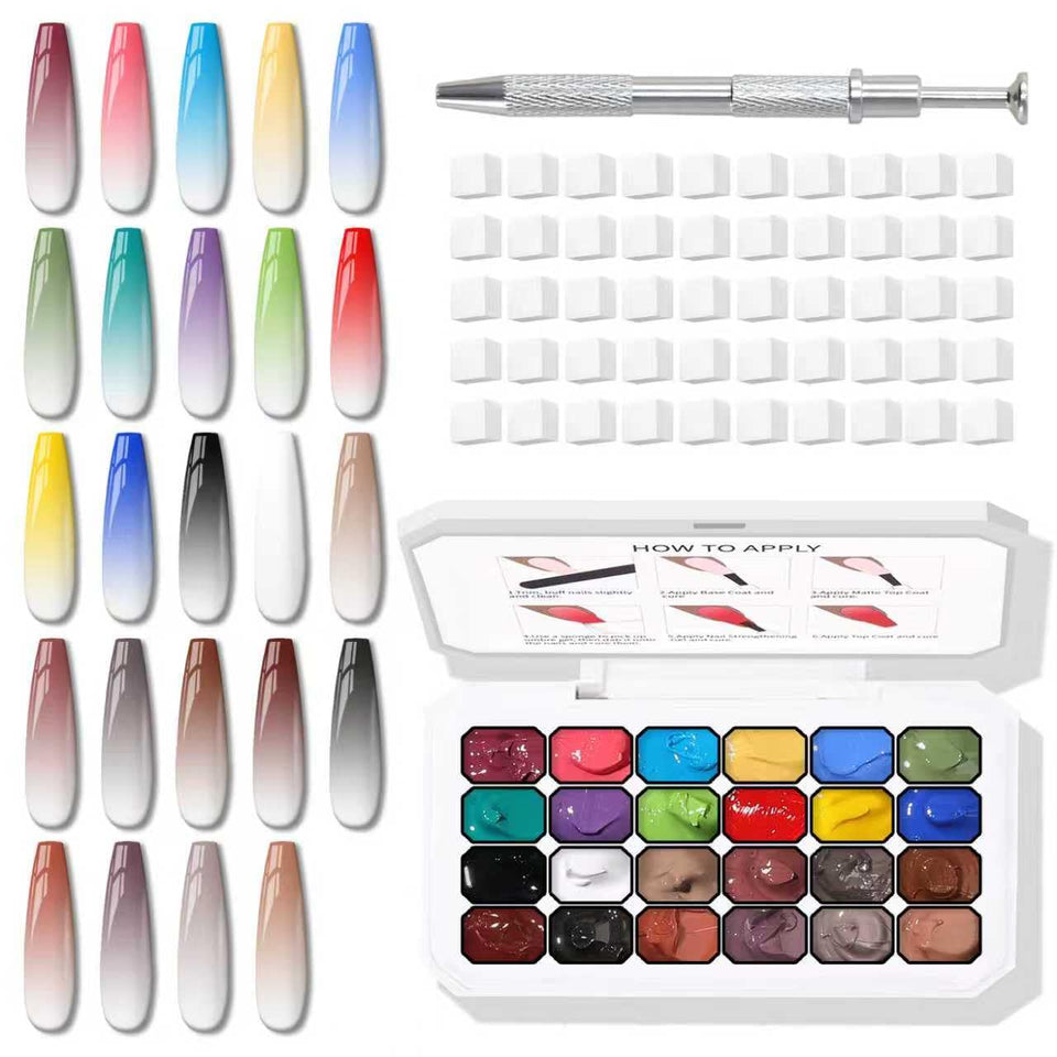 Karroy palette front view showing 24 colors and included tools for easy selection